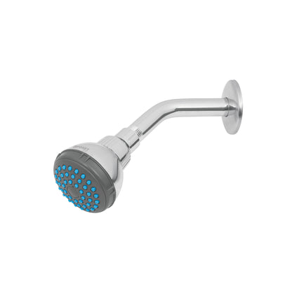 Regadera redonda de 2-1/2" con brazo y chapetón de acero