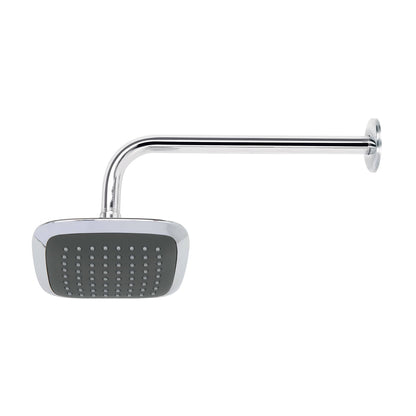 Regadera cuadrada de 6" en ABS con brazo y chapetón cromados
