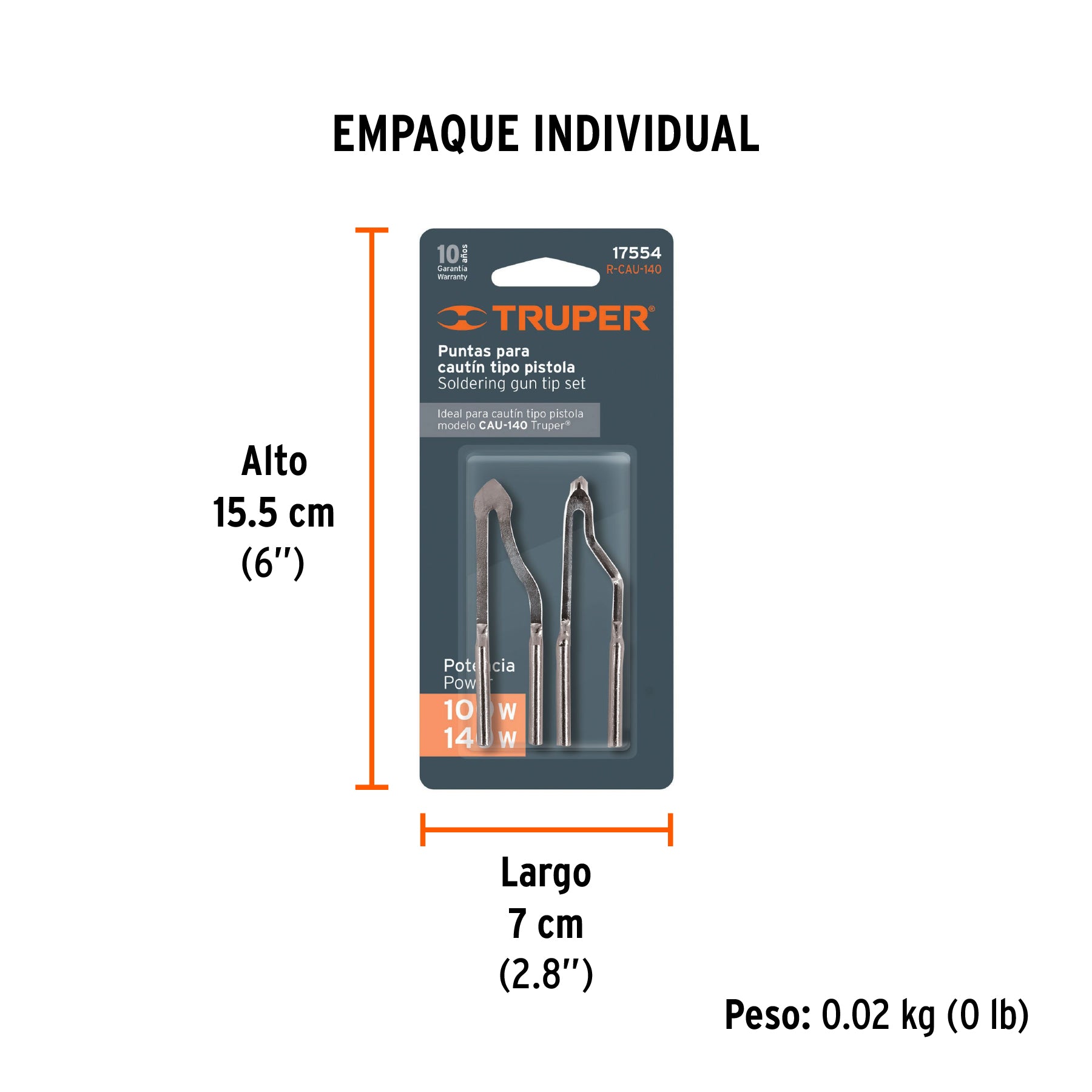 Blister con 2 puntas para cautin CAU-140 - SKU 17554