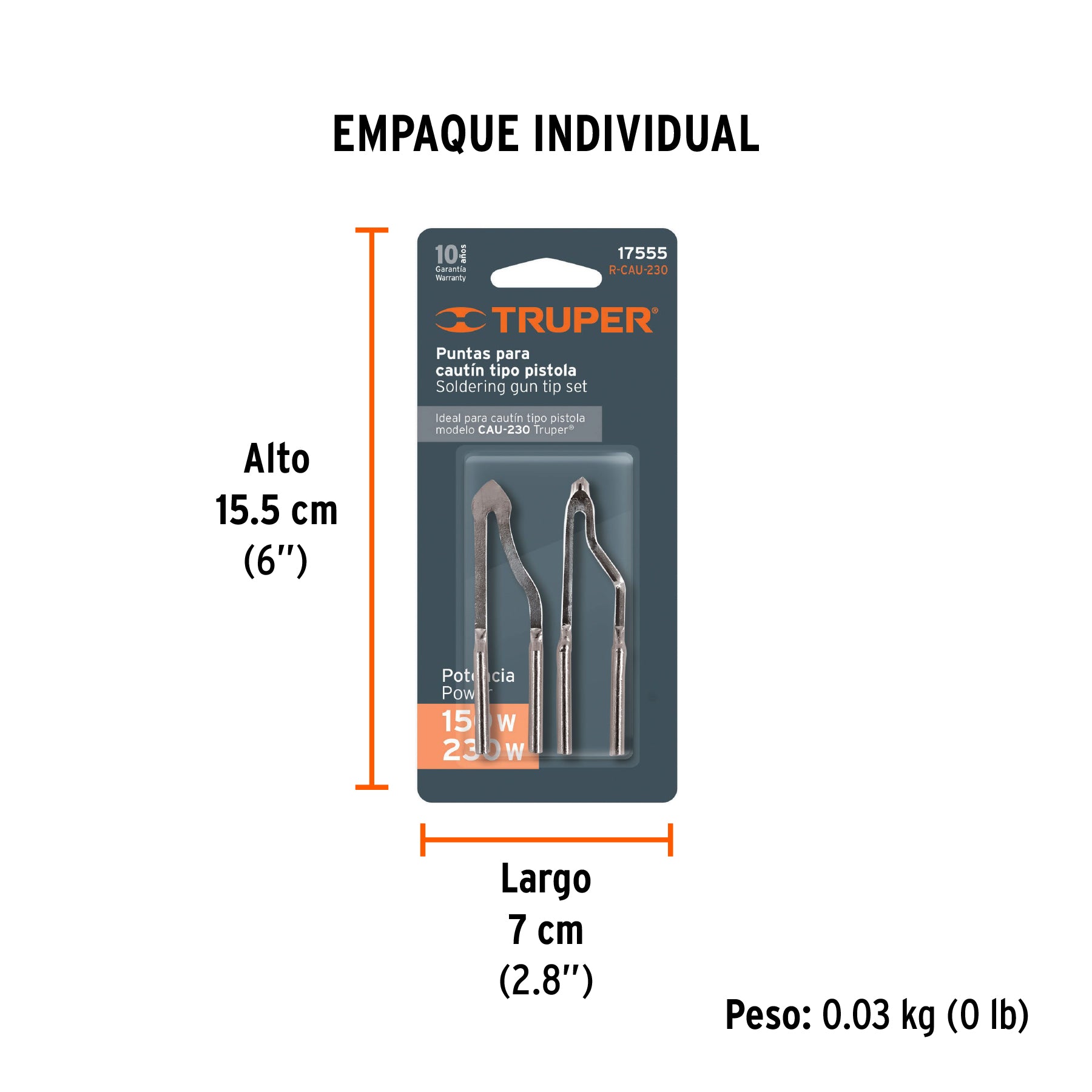 Blister con 2 puntas para cautin CAU-230 - SKU 17555