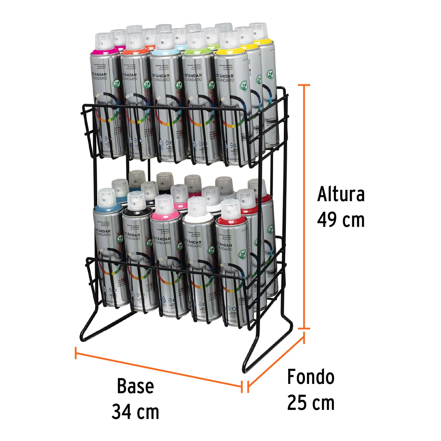 Rack para 30 pinturas en aerosol