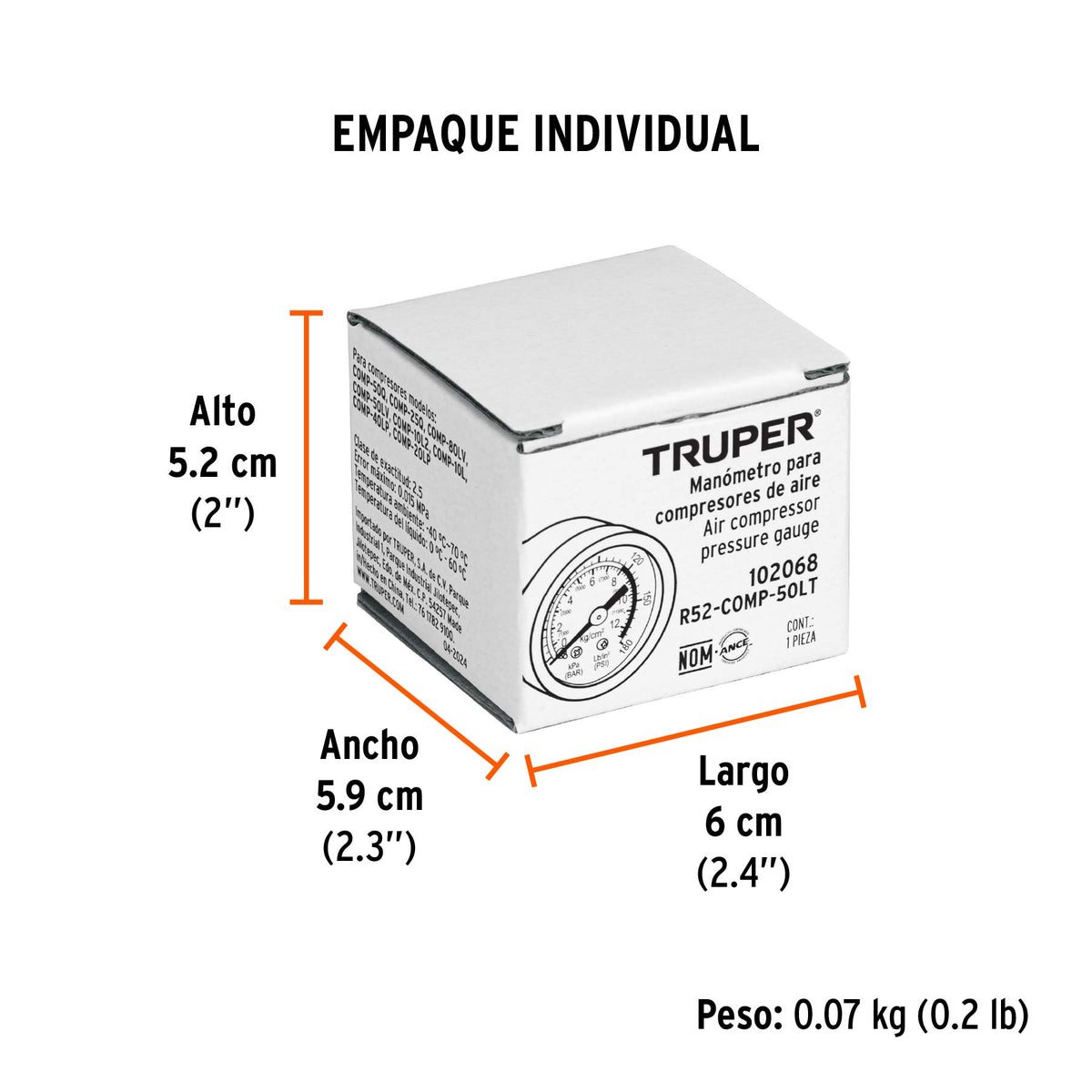 Manometro para compresores Grupo - SKU 102068