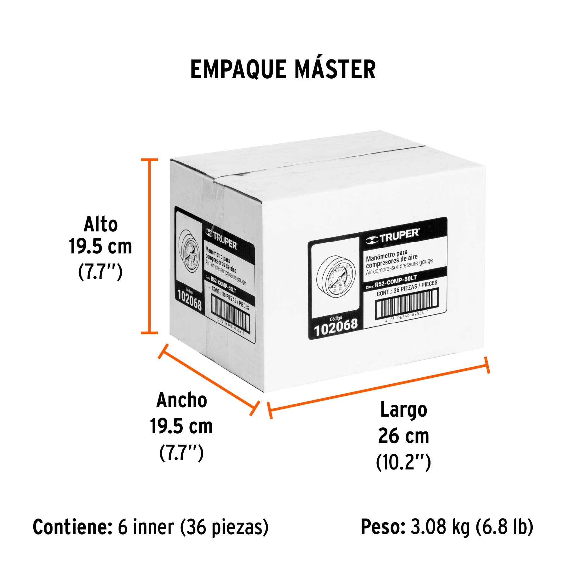 Manometro para compresores Grupo - SKU 102068