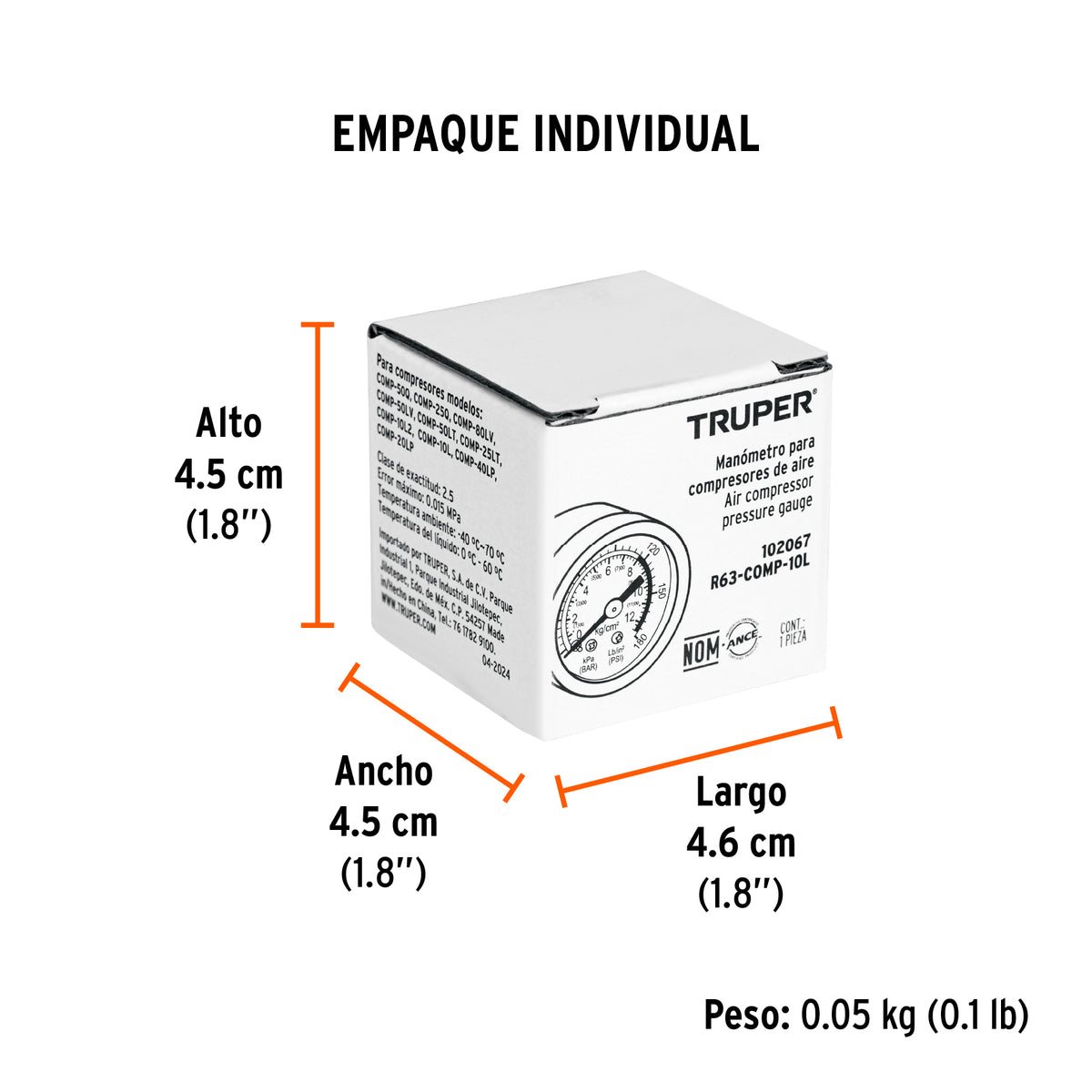 Manometro para compresores Grupo 1 - SKU 102067