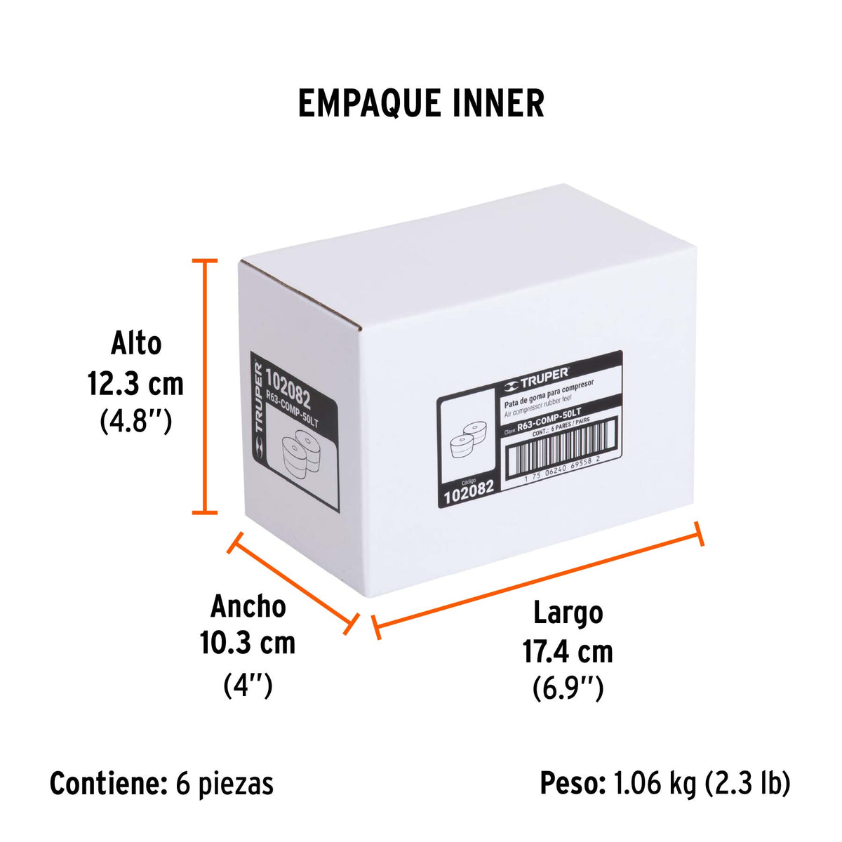 2 patas de goma para compresores - SKU 102082