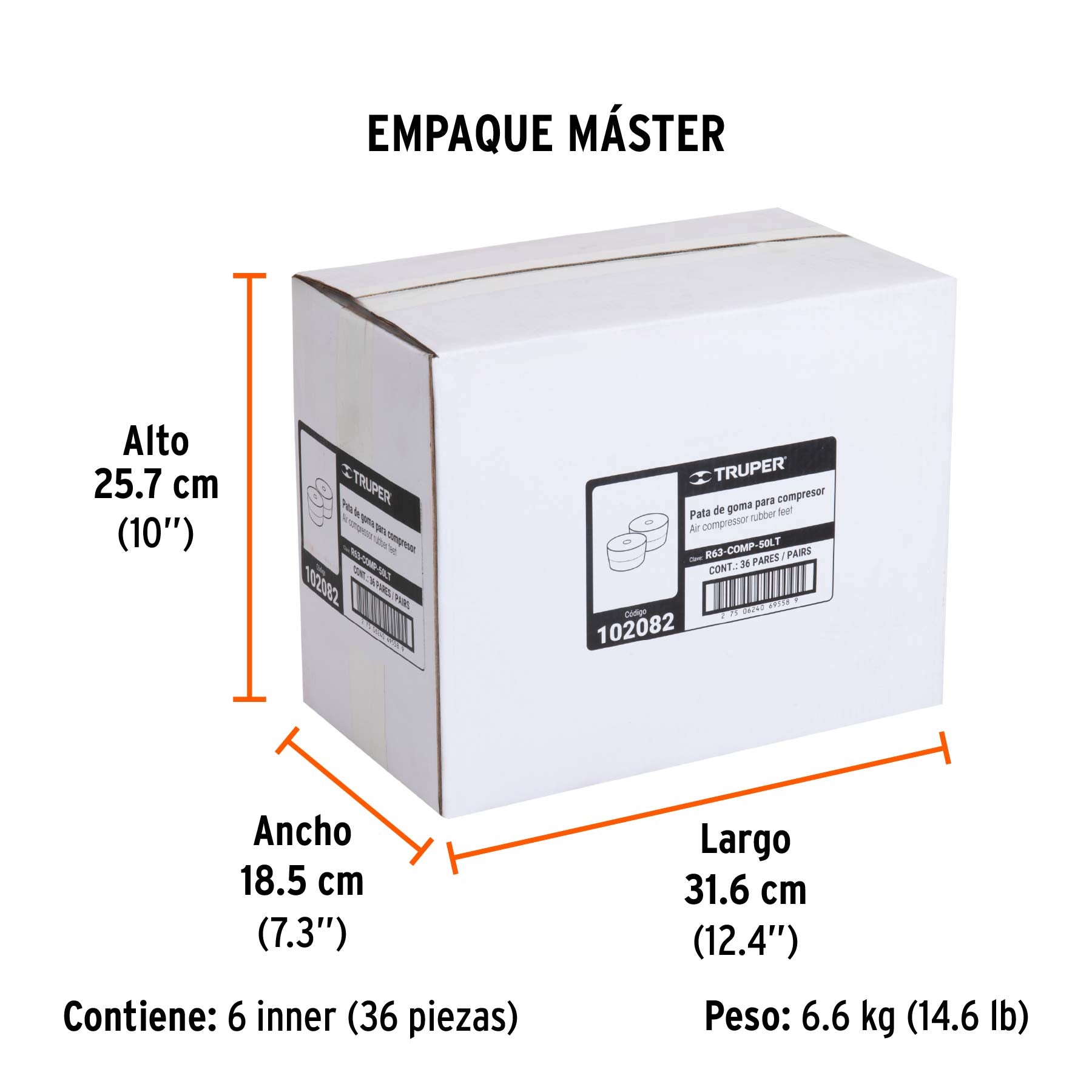 2 patas de goma para compresores - SKU 102082