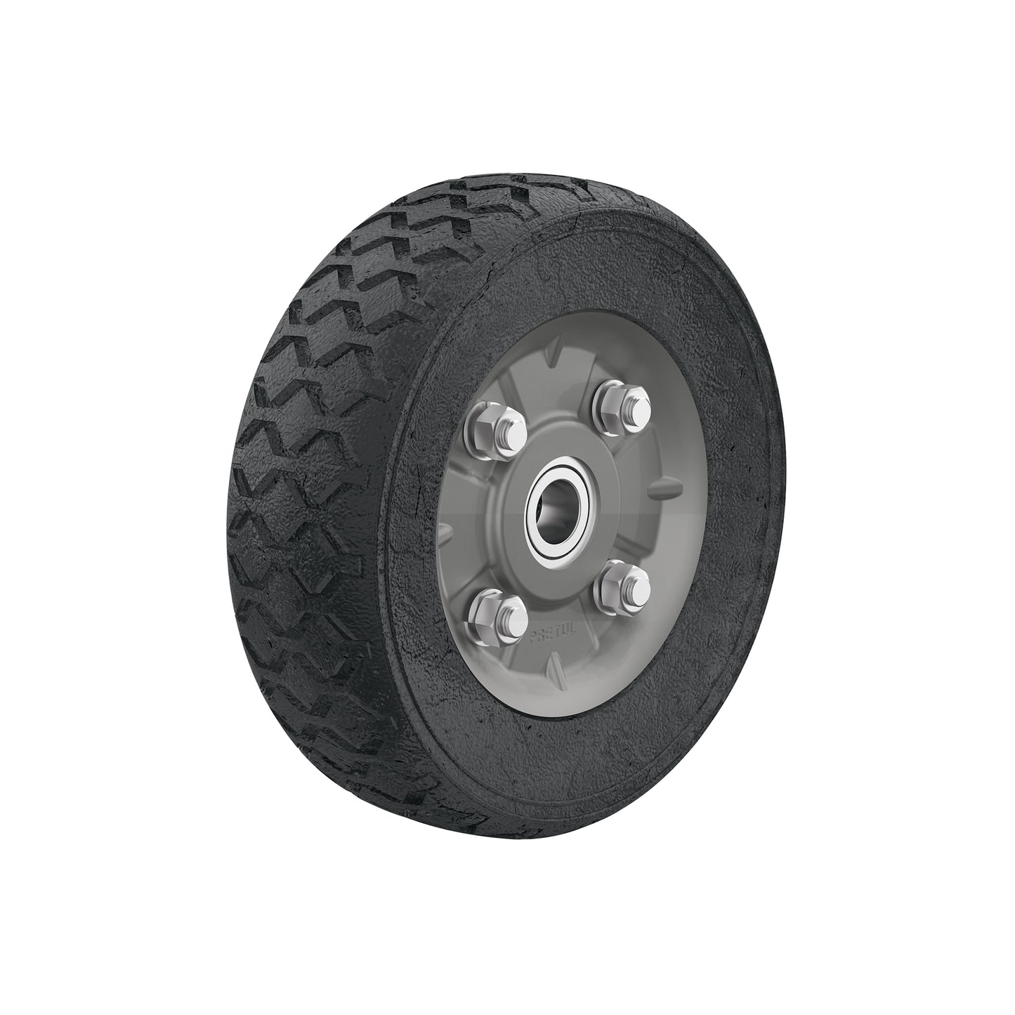 Rueda de hule sólido de 7" para diablo con doble balero