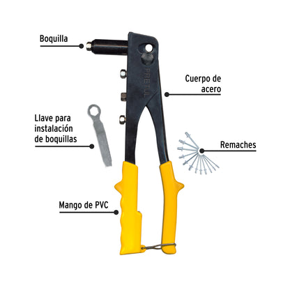 Remachadora Manual de 10" con Remaches Incluidos
