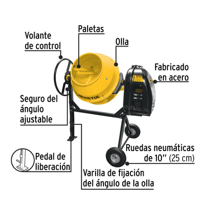 Revolvedora de concreto 1/2 saco, uso ligero, gasolina, 160L · vista 2