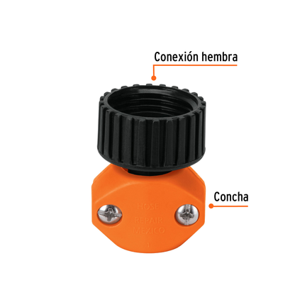 Conector 1/2pulg. hembra de ABS para manguera