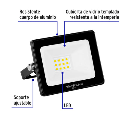 Reflector LED para exteriores de 10 W con luz de día
