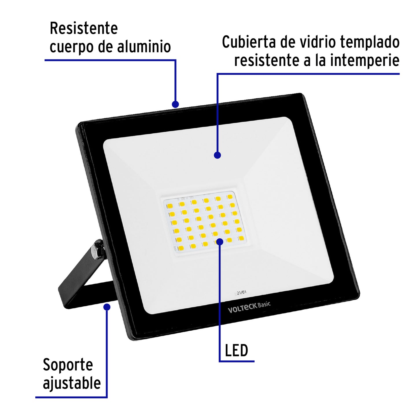 Reflector LED para exteriores de 30 W con temperatura de color 6 500 K