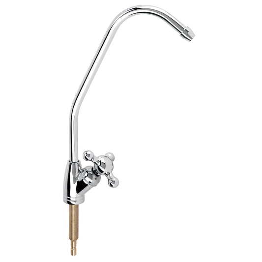 Llave cuello de ganso de 1/4" para filtro de agua con cuerpo metálico