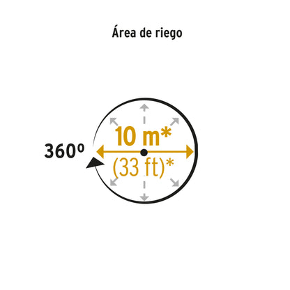Aspersor giratorio de 3 brazos con base plástica