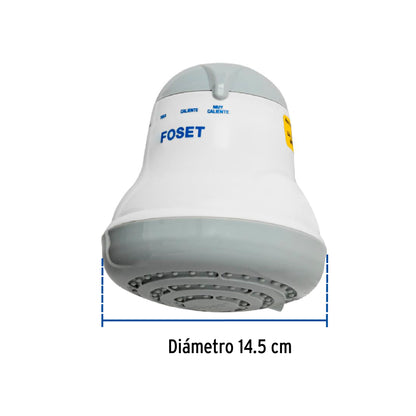 Regadera eléctrica gris de 4 temperaturas con manguera y brazo incluido