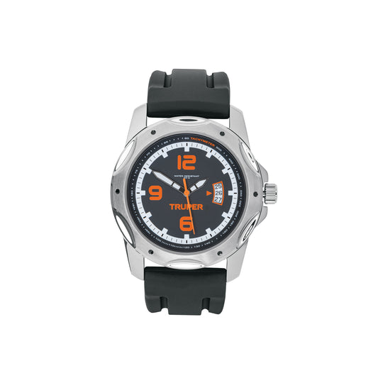 Reloj para caballero de cuarzo con correa de silicón y resistencia al agua 30 m