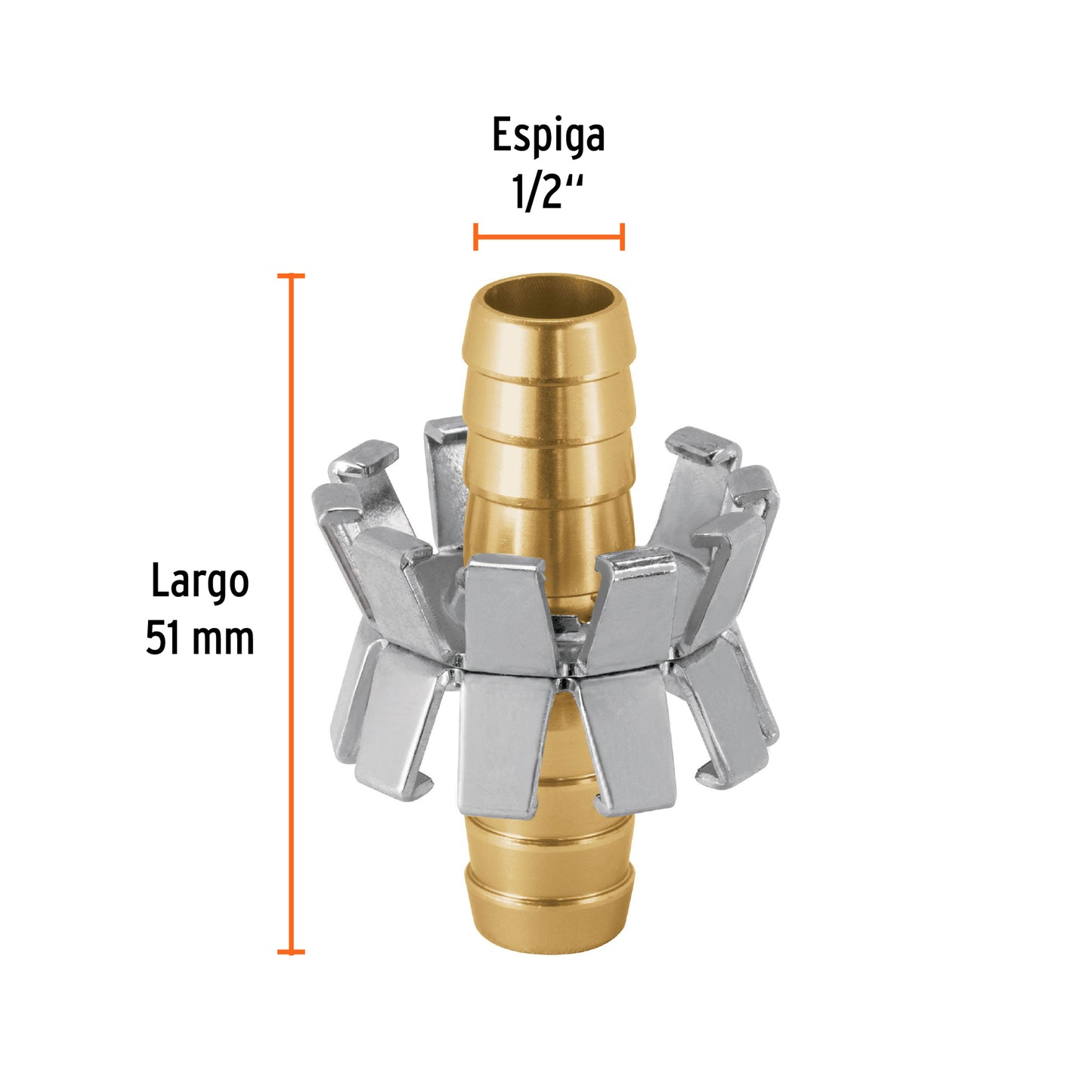 Reparador tipo garra de aluminio para manguera de 1/2"