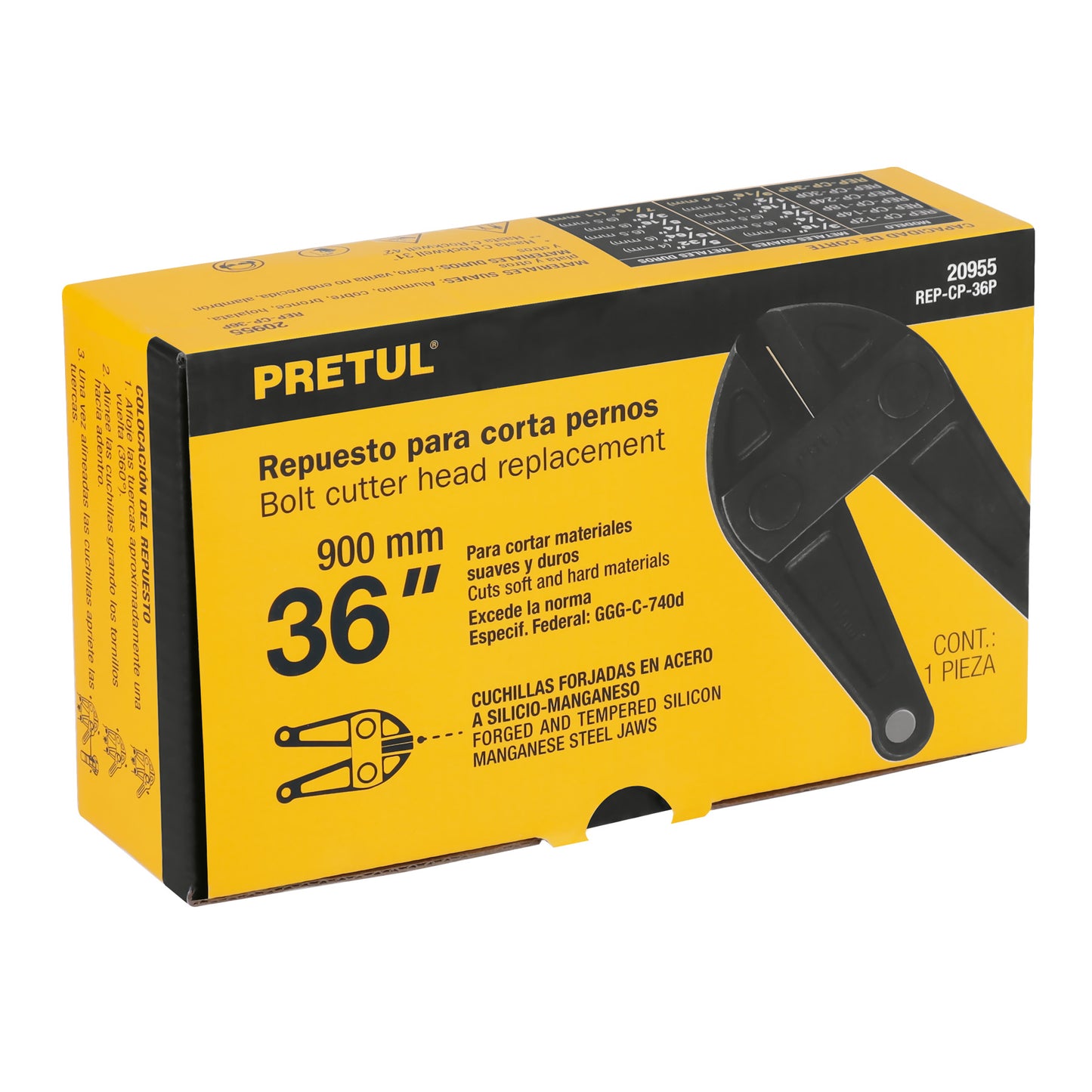 Cuchillas de repuesto para cortapernos de 36 pulgadas con acero al cromo manganeso