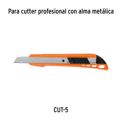 Estuche con 10 cuchillas de 9 mm para cutter