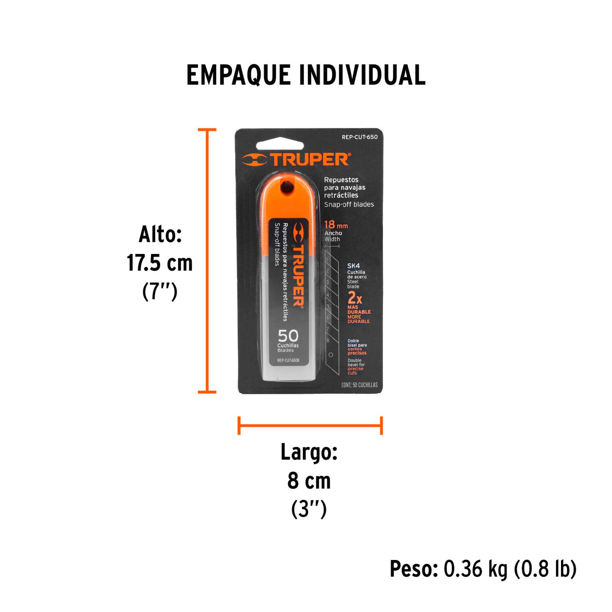 Estuche con 50 cuchillas SK4 de 18 mm para cutter · vista 5