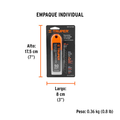Estuche con 50 cuchillas SK4 de 18 mm para cutter · vista 5