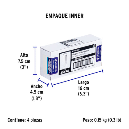 Lámpara UV 9 W de repuesto para detector de billetes falsos · vista 3