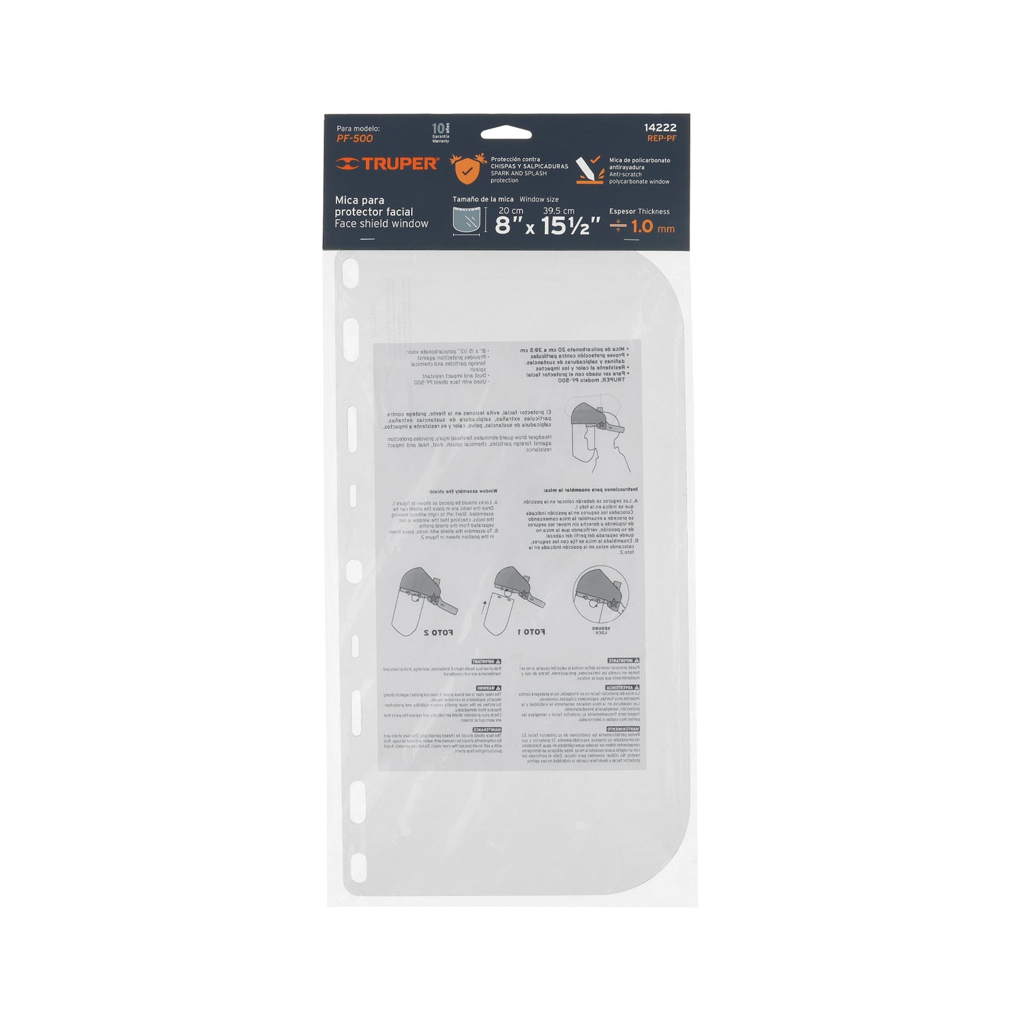 Visor de Repuesto para Careta Facial PF-500