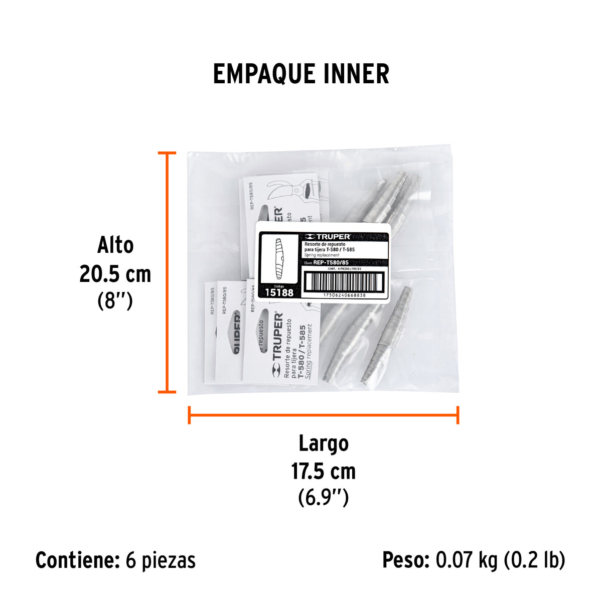 Resorte para tijera T-580 y T-585 - SKU 15188