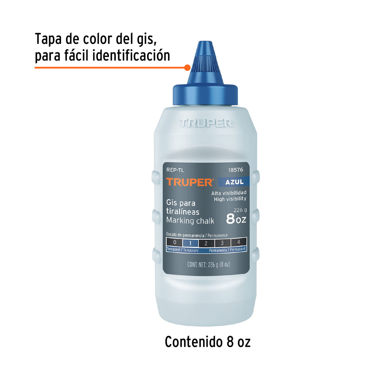 Gis azul para tiralíneas, alta visibilidad, 8 oz · vista 2