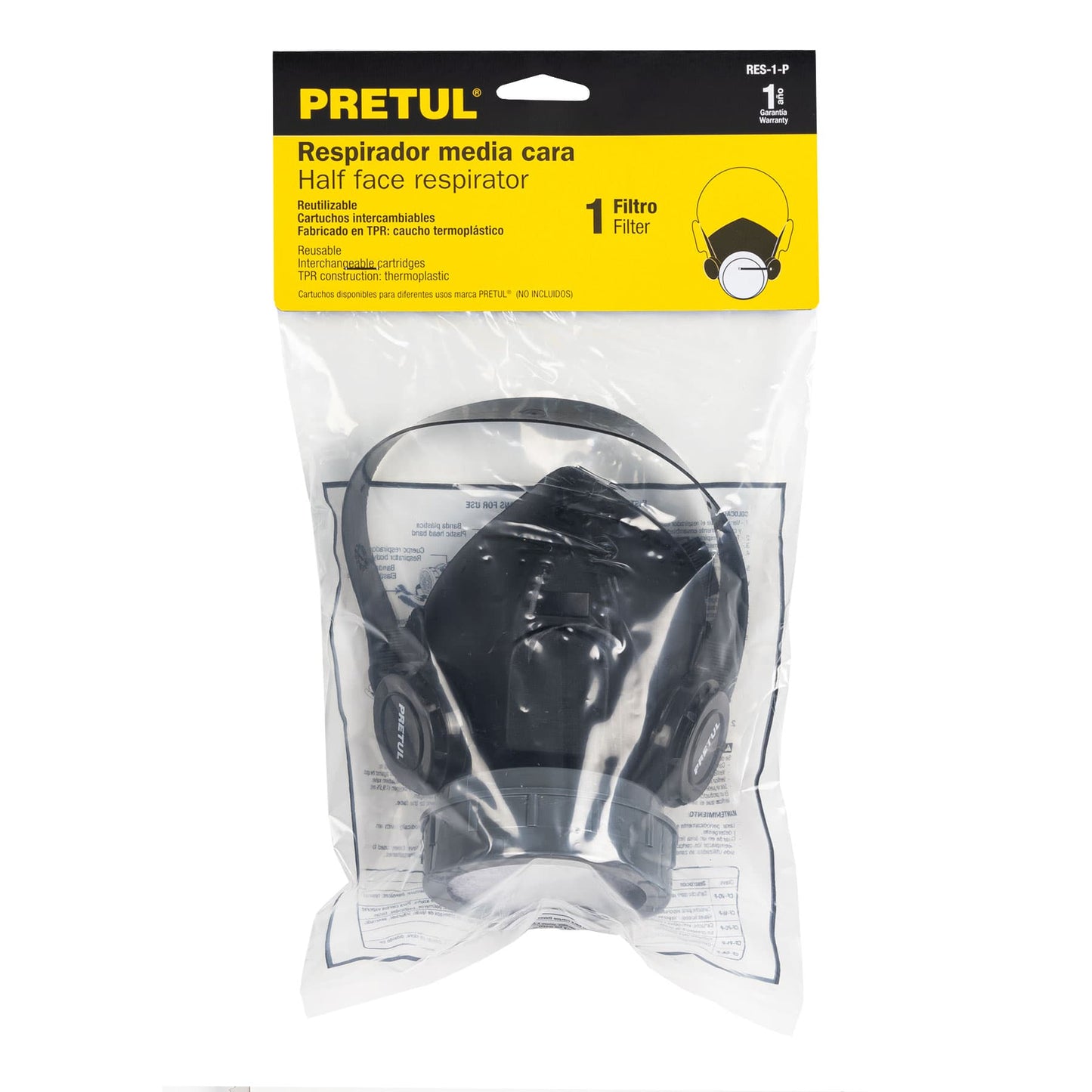 Respirador reutilizable con 1 filtro