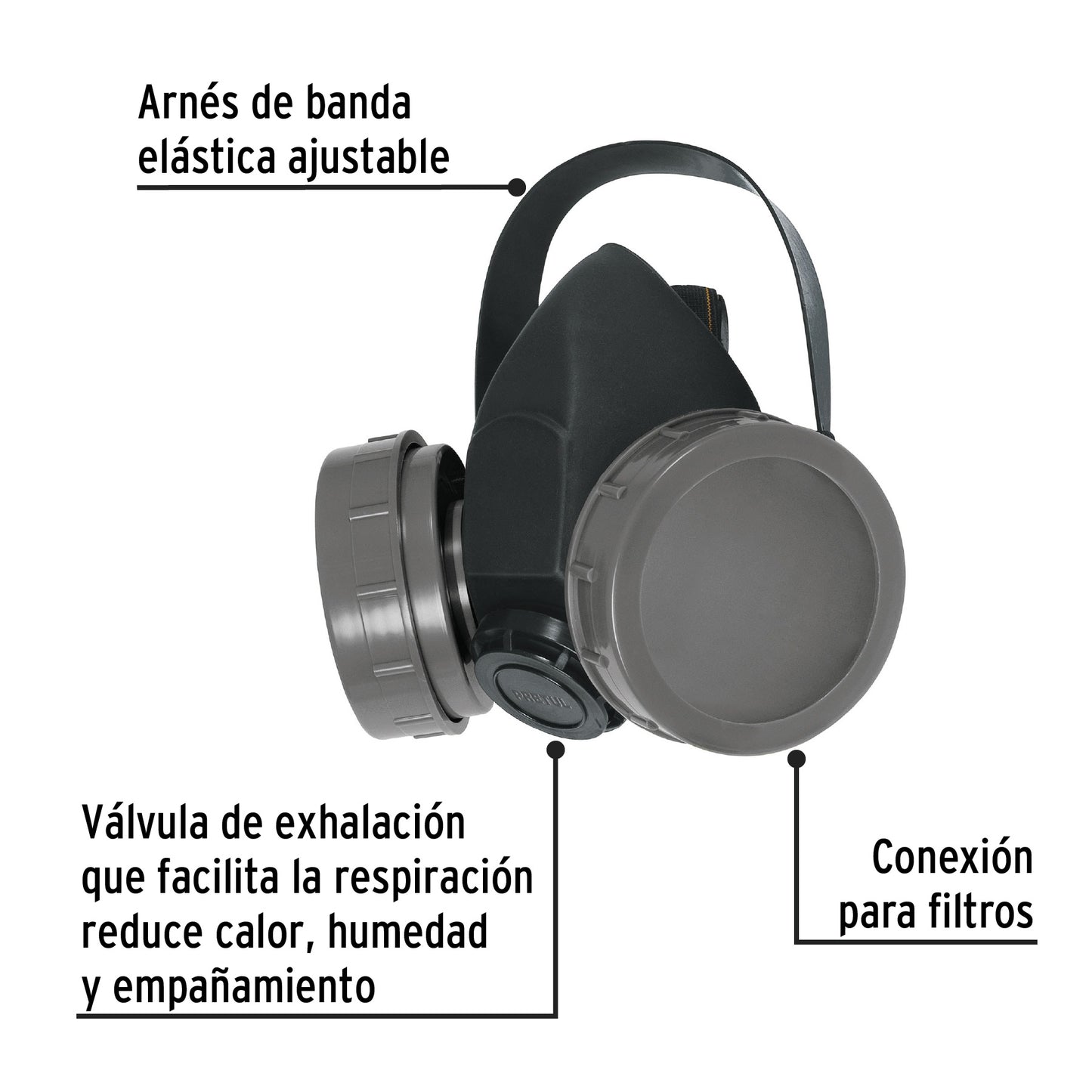 Respirador reutilizable con 2 filtros