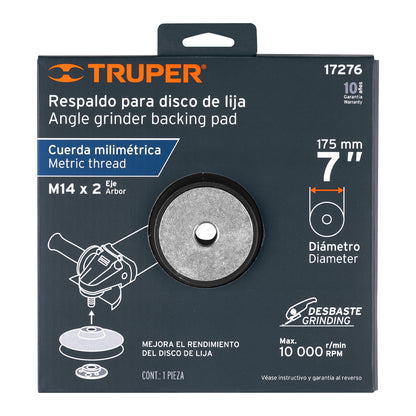 Respaldo disco de lija 7 pulg M14