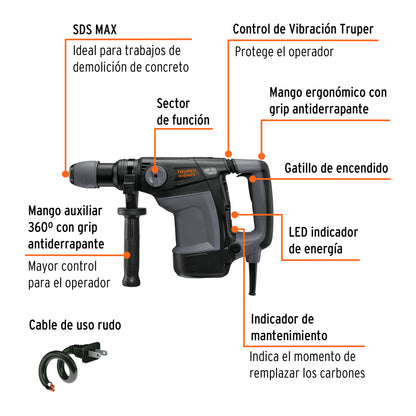 Rotomartillo SDS Max 6kg 7J 1100W - SKU 100868