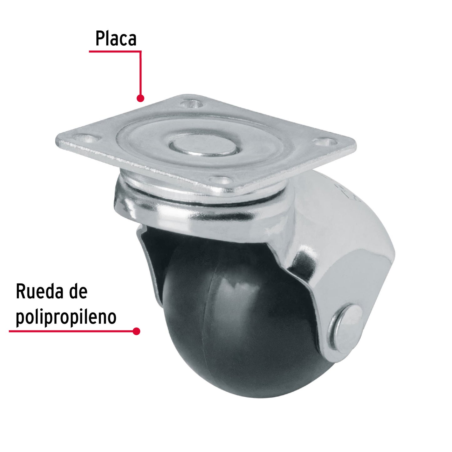 Rodaja Esférica con Placa 40mm