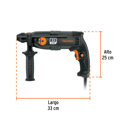 Rotomartillo SDS Plus/destornillador 2 J 650 W industrial