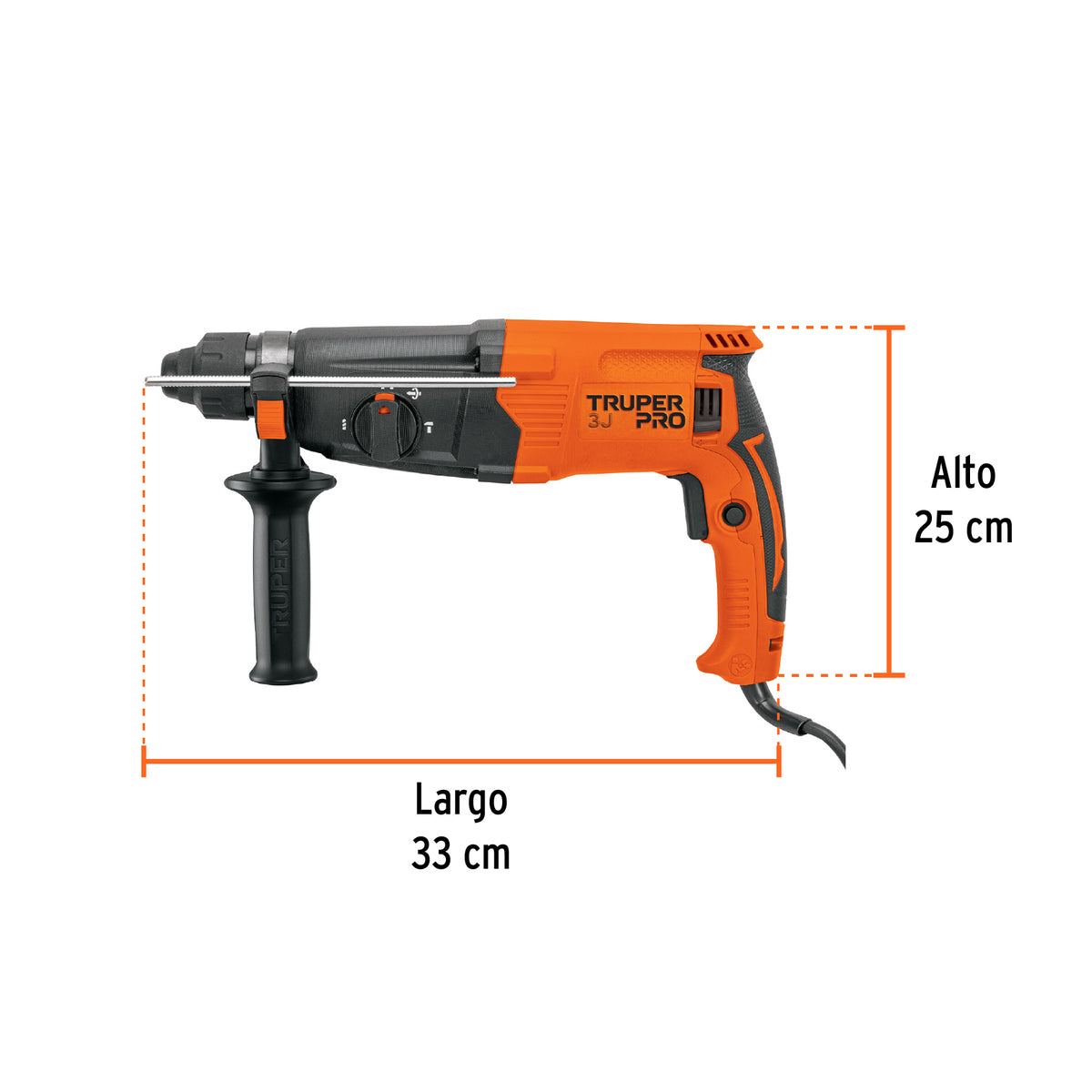 Rotomartillo SDS Plus/destornillador 3.2 J, 800W, TRUPER PRO · vista 2