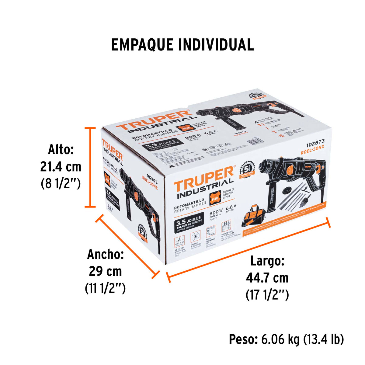 Rotomartillo SDS Plus/destornillador, 3.5 J, 800W, mango D · vista 7