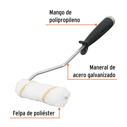 Mini rodillo para pintar de 4 pulgadas por 3/8 de poliéster