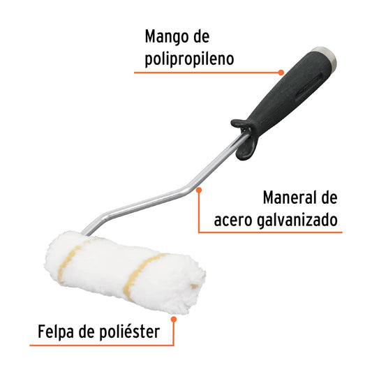 Mini rodillo para pintar de 4 pulgadas por 3/8 de poliéster