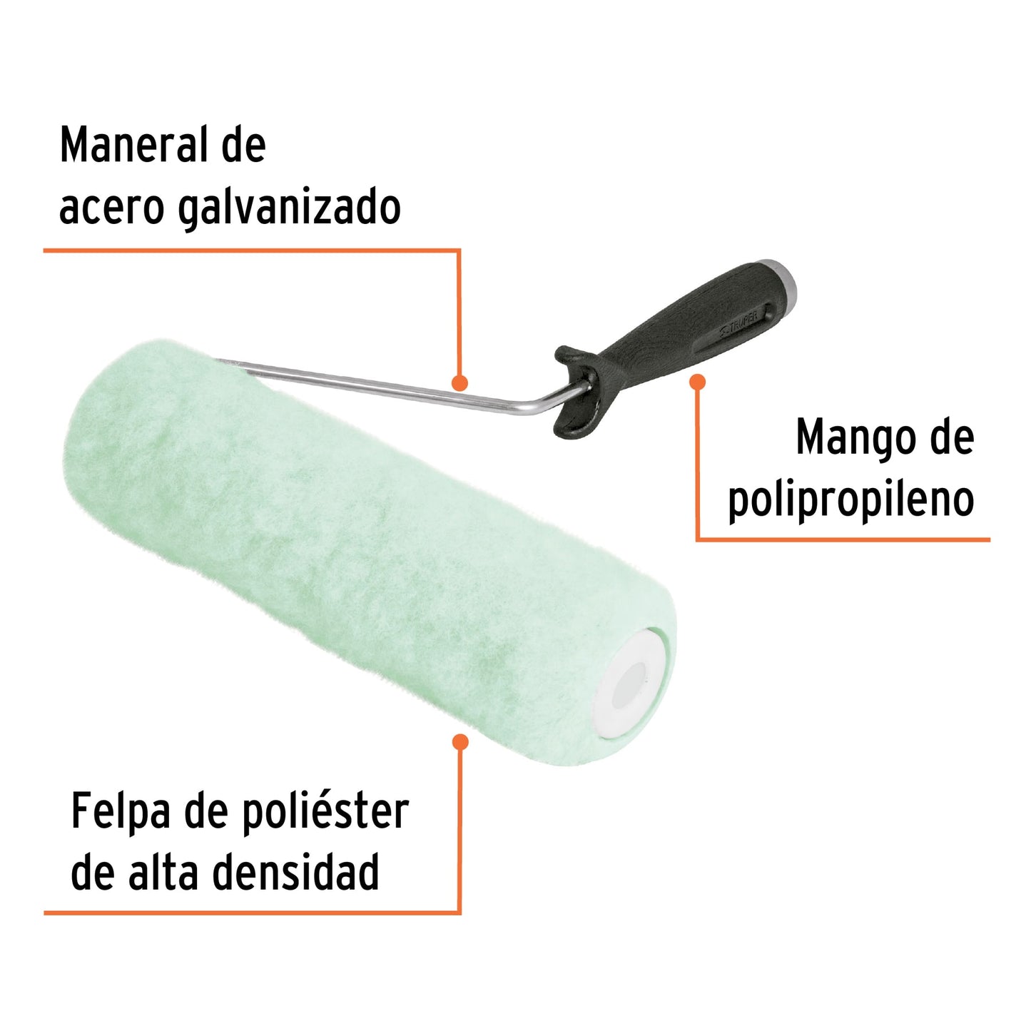 Rodillo para pintar de 9 pulgadas por 5/8 para superficies poco rugosas