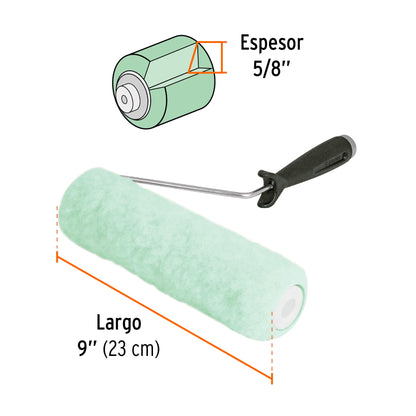 Rodillo para pintar de 9 pulgadas por 5/8 para superficies poco rugosas