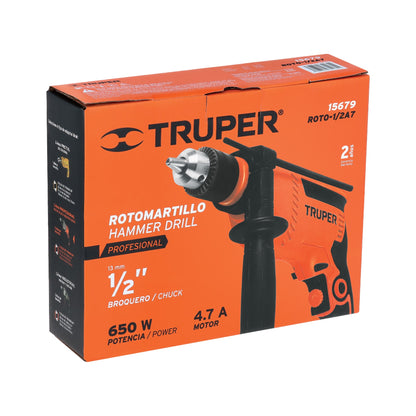 Rotomartillo/destornillador 1/2" 650 W TRUPER PRO
