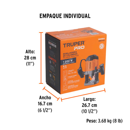 Router (Rebajadora) 1200W 1-3/4 HP - SKU 100954