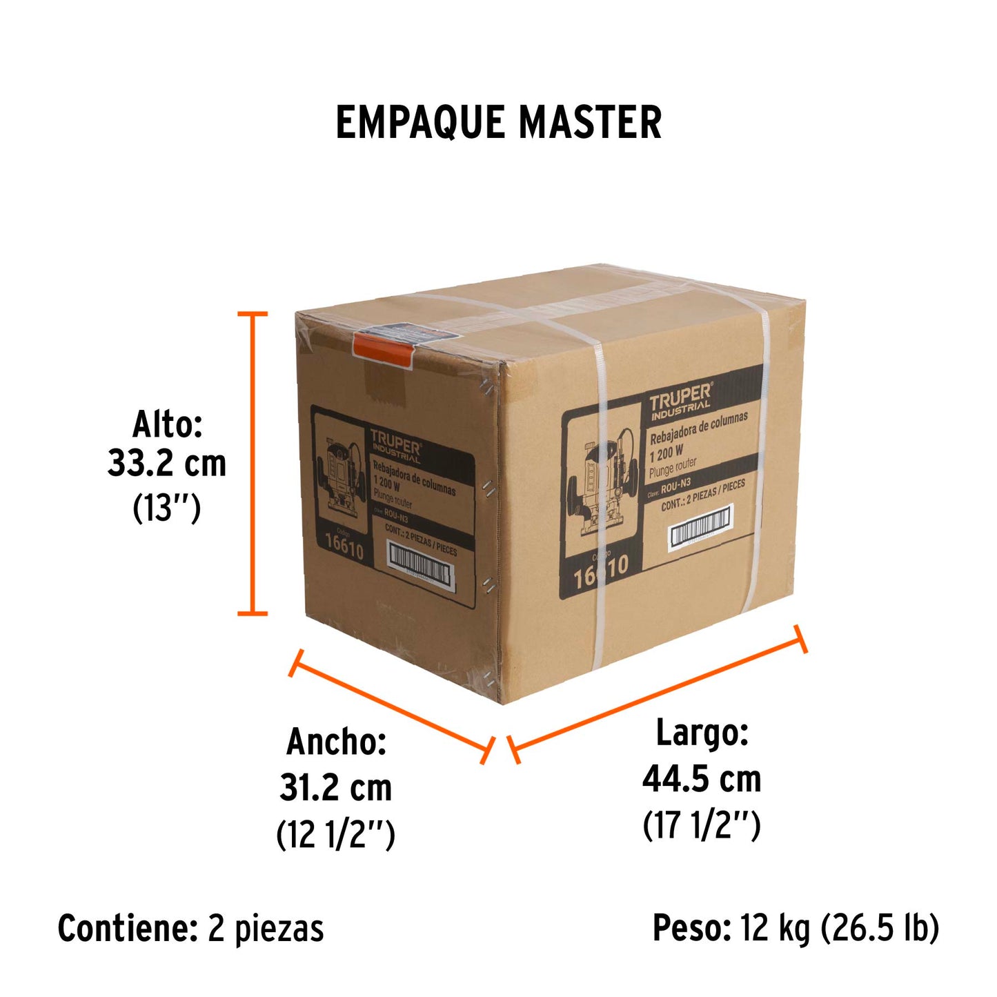 Router (Rebajadora) 1200W 1-3/4 HP INDUSTRIAL - SKU 16610