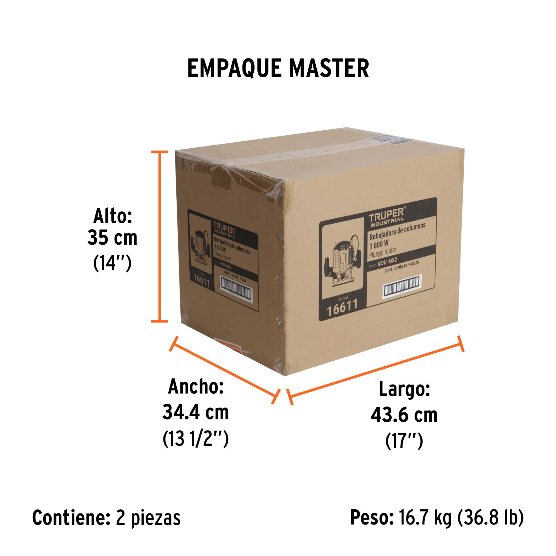 Router (Rebajadora) 1800W 2-1/2 HP INDUSTRIAL - SKU 16611