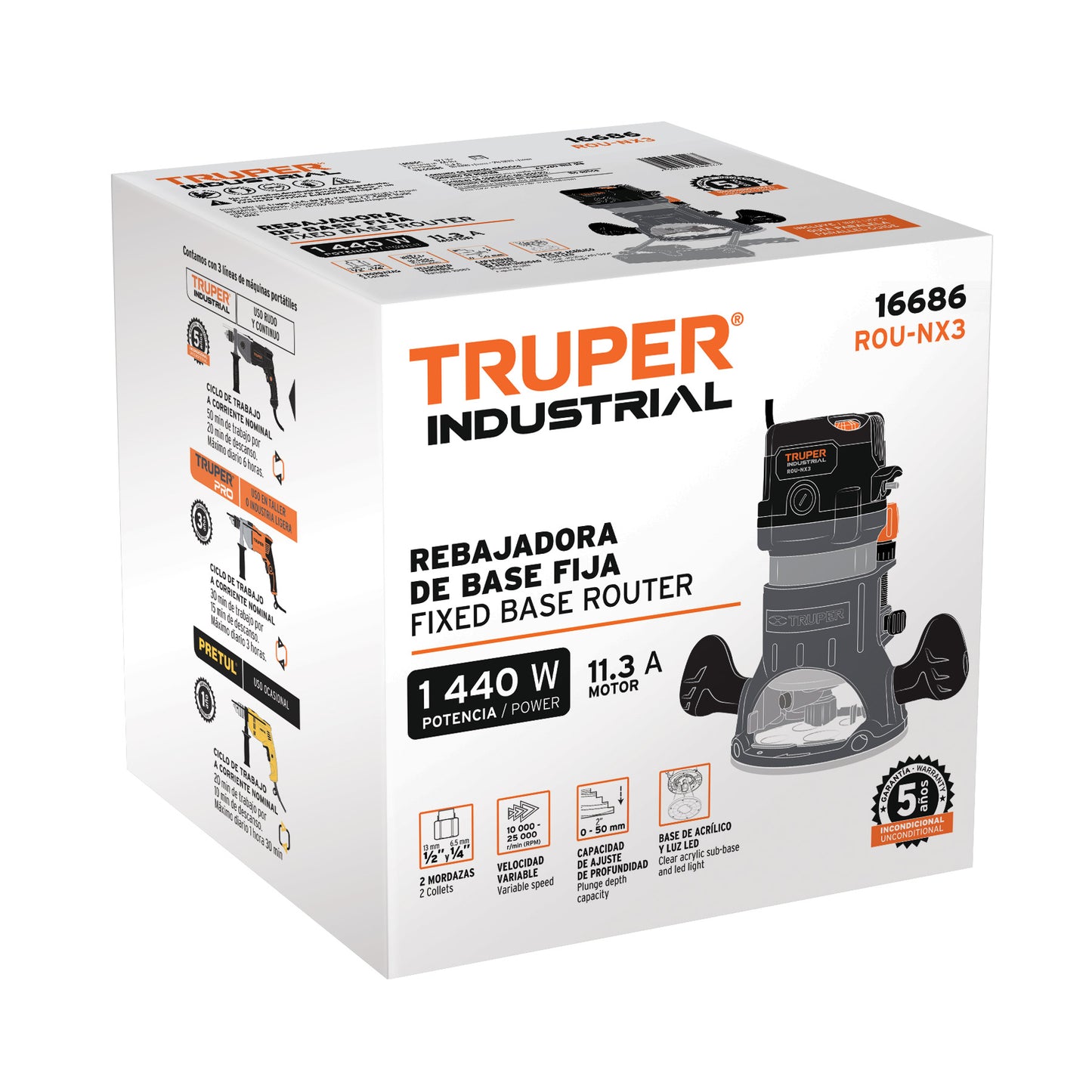 Router (Rebajadora) 1440W 2 HP INDUSTRIAL - SKU 16686