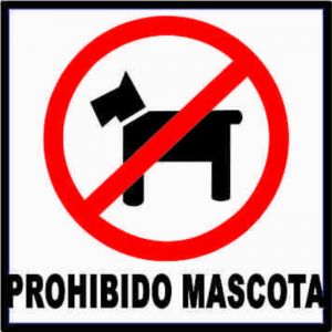 Rotulación de Prohibido mascota autoadhesivo