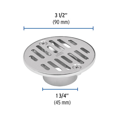 Resumidero redondo metálico de 3 1/2 pulgadas