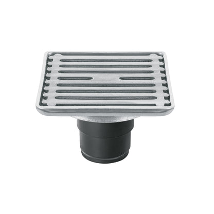 Resumidero cuadrado de 4" x 4" en acero inoxidable con cierre automático