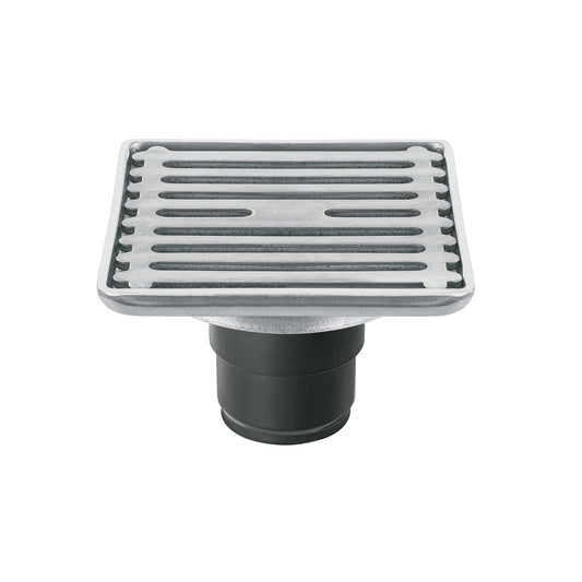 Resumidero cuadrado de 4" x 4" en acero inoxidable con cierre automático